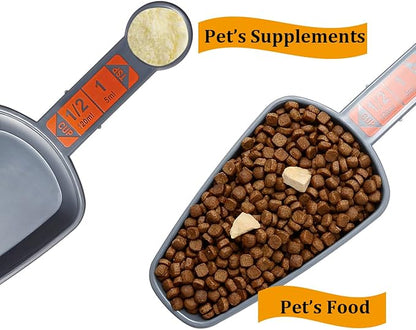 COMTIM Dog Food Scoop - Dog Food Measuring Cup Pet Food Scoop for Dog Cat, (Dog food Scoop Set Includes 1 Cup , 1/2 Cup, 1/3 Cup, 1/4 Cup)