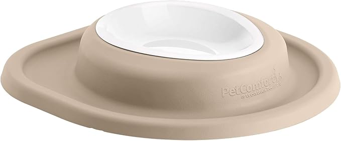 WeatherTech Single High Pet Feeding System w/Plastic Dog/Cat Bowls - 1.5" High Stand Tan (PSH0801TNTN)