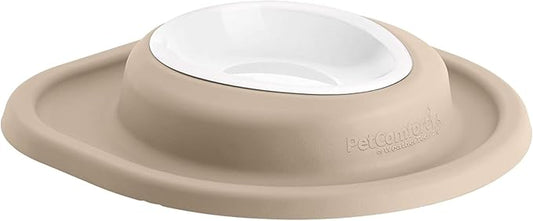 WeatherTech Single High Pet Feeding System w/Plastic Dog/Cat Bowls - 1.5" High Stand Tan (PSH0801TNTN)