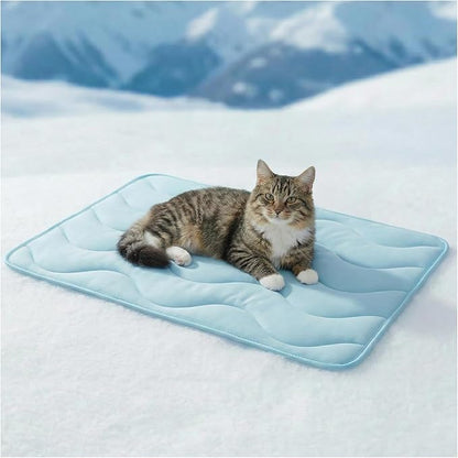 furrybaby Dog Cooling Mat for Large Dogs, 30"x20" Self Cooling Pet Cooling Mat for Dogs & Cats, QMAX>0.5, Thickened Cool Fiber, Cooling pad for Dog Bed, Durable Portable Indoor/Outdoor Summer,Blue