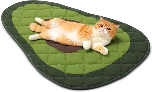 LOOBANI Dog Cooling Mat 40"x28"- Cute Avocado Design Cooling Mat for Dogs (Cool & Warm Side), Waterproof Self-Cooling Mat for Crate, Floor, Car for Small Dogs, Cats, Pet Green 40"x28"