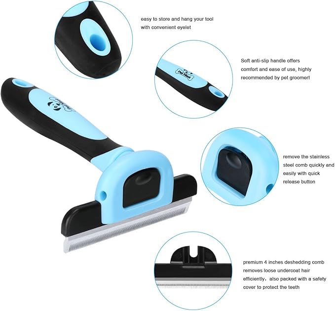 Pet Grooming Brush Effectively Reduces Shedding by Up to 95% Professional Deshedding Tool for Dogs and Cats
