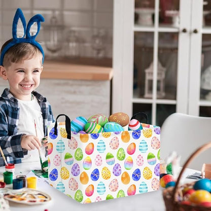 Rectangular Cute Easter basket,Easter basket empty,Storage Basket for baby Bedroom,Toy Gift Organizerm,Kids Storage Bin,Gift baskets,Easters Home Decor(Blue Easters egg)