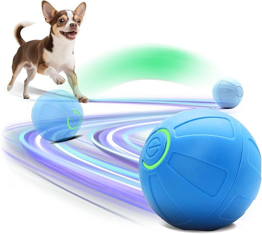 Interactive Small Dog Toy Ball, 2 Inch Smart Jumping Ball for Puppy/Small Dogs, Activated Automatic Bouncing Moving Vibrating, Dog Toy for Small Dogs to Keep Them Busy（Sky Blue）