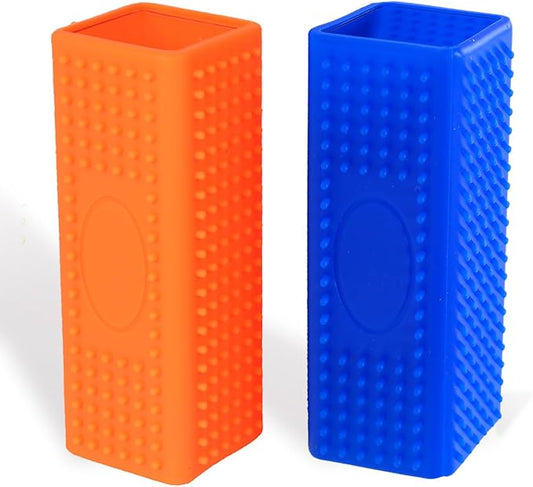 2pcs Pet Dog Cat Hair Remover, Pet Hair Removal Tool, Hollow Cleaner Brush for car，Interior, Furniture, Sofa (orangeblue)