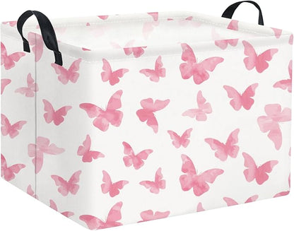 Rectangular Butterfly Basket Kids Baby Storage Basket Cute Toy Storage Bin Organizer Shelf Boom Room Decor(Butterfly)
