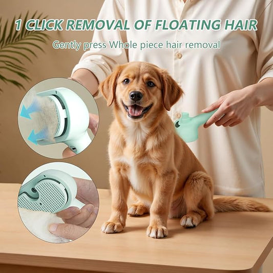 Spray Cat Hair Brush For Grooming Convertible USB Rechargeable Dog Brush For Shedding - Ideal For Indoor & Outdoor(Green)