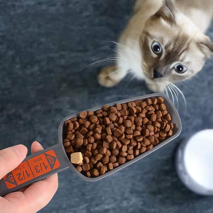 COMTIM Dog Food Scoop - Dog Food Measuring Cup Pet Food Scoop for Dog Cat, (Dog food Scoop Set Includes 1 Cup , 1/2 Cup, 1/3 Cup, 1/4 Cup)