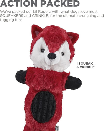 Charming Pet Lil Roperz Fox Durable Plush and Rope Tug Dog Toy