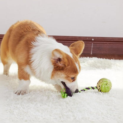 LOS ANDES Rope and Ball Dog Toy, Interactive Puppy Toy for Tug of War, Eco-Friendly Cotton Rope Toys, Medium/Small Dog Breed, Not Suitable for Dogs with Strong Aggressive Chewing