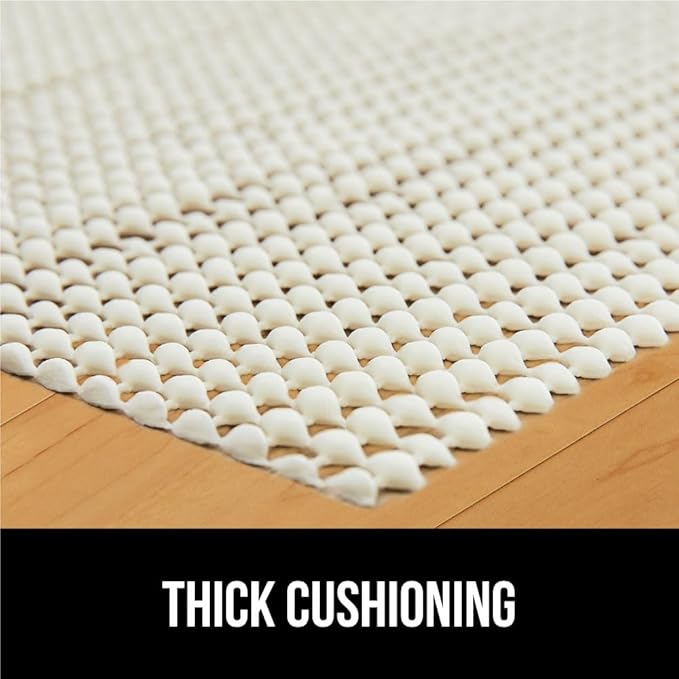 GORILLA GRIP Strong Rug Pad Gripper, 8x11 FT, US Designed, Grips Help Keep Area Rugs Safe and in Place, Slip and Skid Resistant Pads for Hard Floors, Under Carpet Mat Cushion and Hardwood Protection