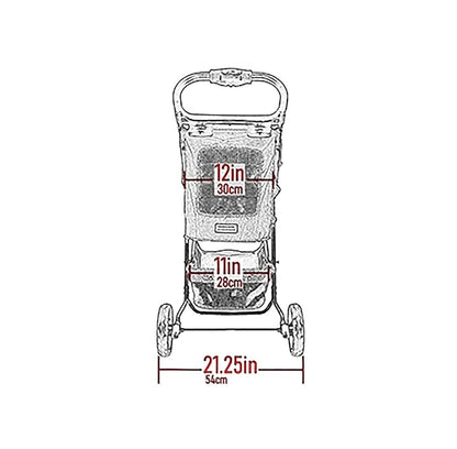 Pet Gear No-Zip Special Edition 3 Wheel Pet Stroller for Cats/Dogs, Zipperless Entry, Easy One-Hand Fold, Removable Liner, Cup Holder, Iris