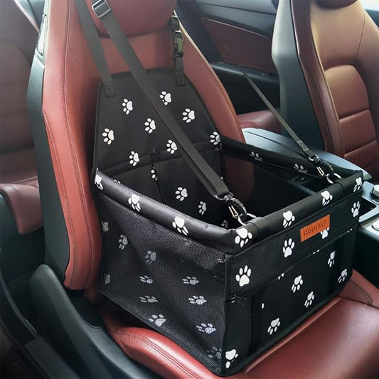 SWIHELP Dog Car Seat Puppy Portable Pet Booster Car Seat with Clip-On Safety Leash and PVC Support Pipe, Anti-Collapse,Perfect for Small Pets