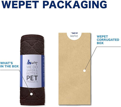 WePet Cat Litter Box Mat, Kitty Premium PVC Pad, Durable Trapping Rug, Phthalate Free, Urine-Resistant, Scatter Control, XXL 47 x 36 Inch, Brown