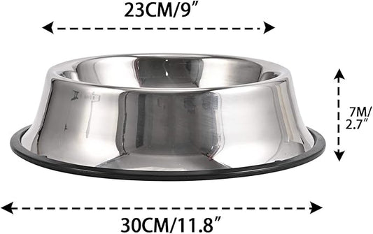 2Packs Stainless Steel Dog Bowl with Anti-Skid Rubber Base for Small/Medium/Large Pet, Perfect Dish, Pets Feeder Bowl and Water Bowl Perfect Choice for Dog Puppy Cat and Kitten (40oz)