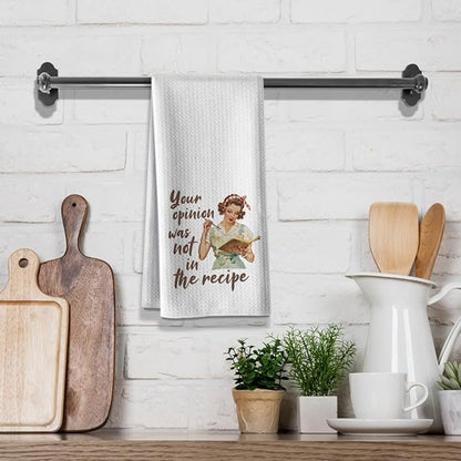 Funny Recipe Kitchen Towels-Microfiber Hilarious Absorbent Hand Towel Dish Rags, for Hostess Mom New Home Housewarming on Birthday,Christmas,Thanksgiving Day,16" x 24"