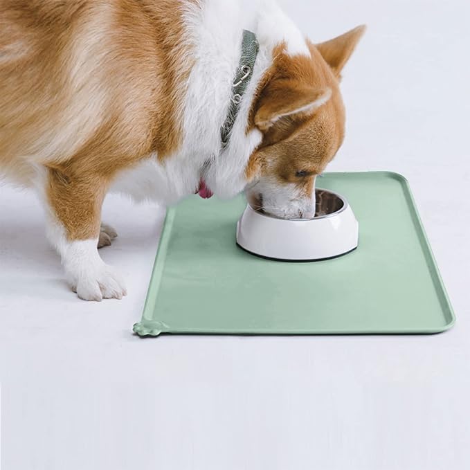 AUDWUD Silicone Waterproof Pet Feeding Mats,Anti Slip Bowl Pad,Dog Mat for Food and Water