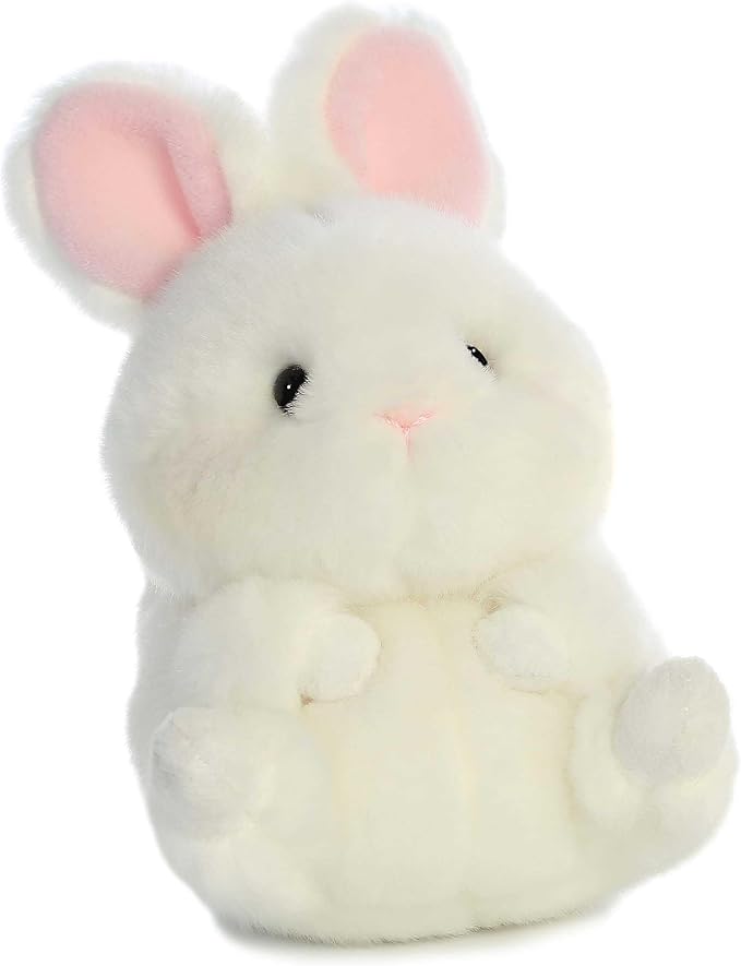Aurora® Playful Rolly Pet™ Bunbun Bunny™ Stuffed Animal - Compact Size for On-the-Go Fun - for Adults, Kids, Birthdays, and Anniversaries - White 5 Inches