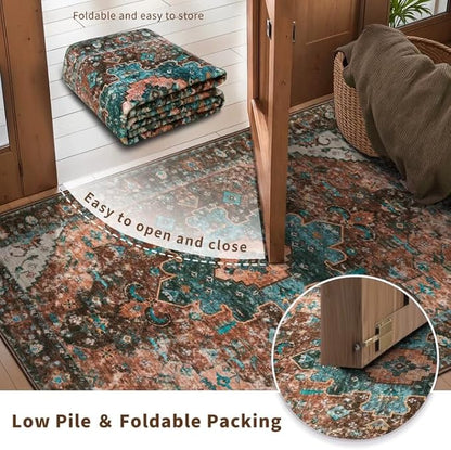 Ciicool Washable Runner Rug Non Slip, 2x5 Rug Non Shedding Pet Friendly Indoor Floor Carpet Hallway for Bathroom Kitchen Living Room Bedside