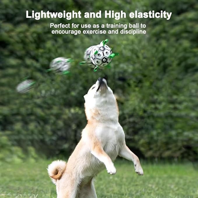Amasiver Dog Toy Balls, Interactive Dog Toys for Tug of War, 6inch Dog Soccer Ball with 9 Nylon Straps for Indoor Outdoor, Dog Toys for Small Dogs & Medium Gift for Birthday