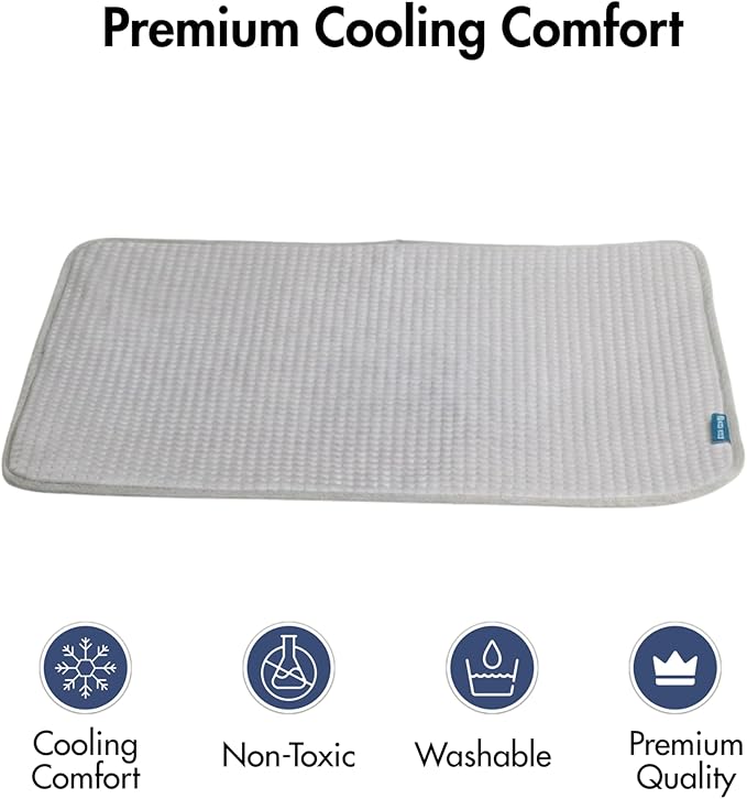 Spark Paws Cooling Mat for Dogs - Self Cooling Dog Mat & Pet Cooling Pad for Large, Medium & Small Dogs - Non-Toxic, Non-Gel Washable Cooling Bed - Waffle Grey - Size XXL