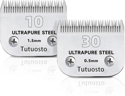 Clipper Blades Pet Grooming Clipper Replacement Blades Detachable Blade Compatible with andis/wahl/Oster Dog Clippers (10#&30#)