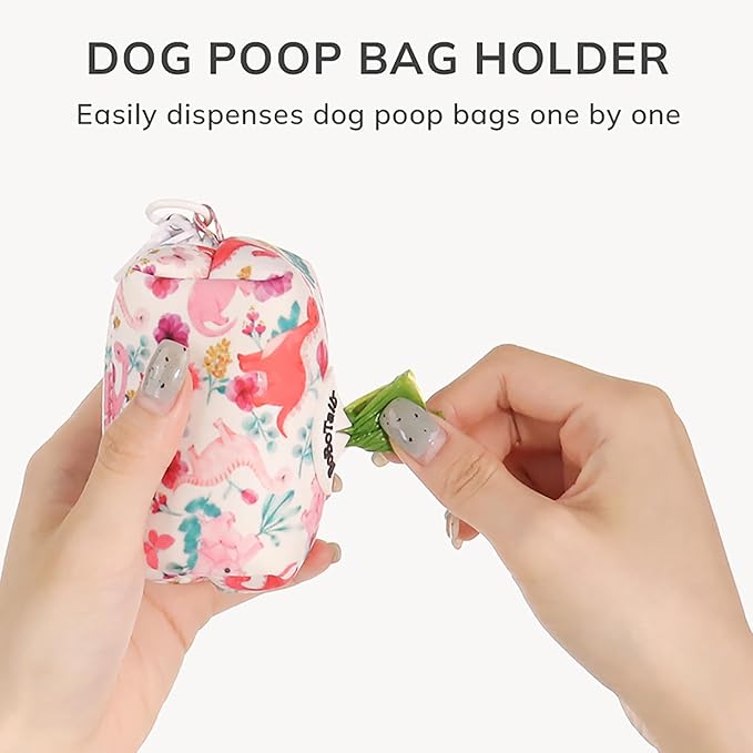Dog Poop Bag Holder with Clip, Stylish Doggy Waste Bag Dispenser for Dog Leash, Durable Portable Poop Bag Carrier No Include Poop Bag Inside