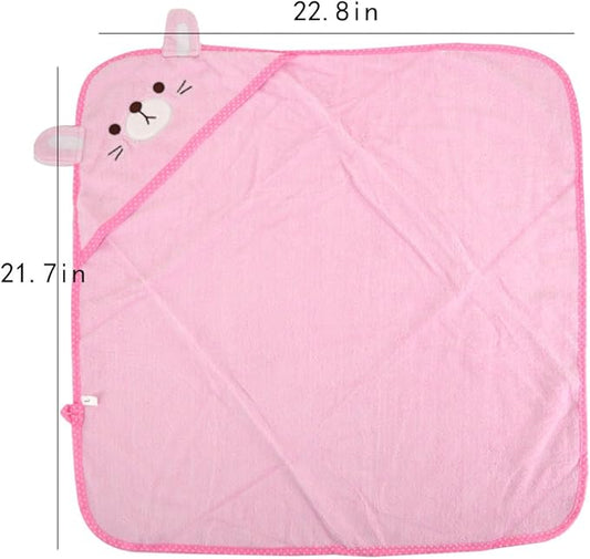 Goclothod Pet Hooded Bath Towel Cartoon Drying Bath Towel Absorbent Bathrobe Warm Blanket