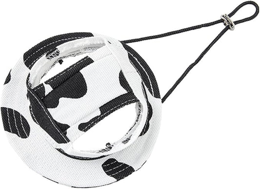 Round Brim Princess Hat Visor Hat Pet Dog Mesh Porous Sun Hat with Ear Holes for Small, Extra Small Dog Teddy, Pug, Chihuahua, Shih Tzu, Yorkshire Terriers, Papillon W-Black M