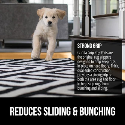 GORILLA GRIP Strong Rug Pad Gripper, 8x11 FT, US Designed, Grips Help Keep Area Rugs Safe and in Place, Slip and Skid Resistant Pads for Hard Floors, Under Carpet Mat Cushion and Hardwood Protection