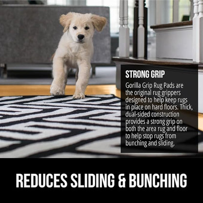 GORILLA GRIP Strong Rug Pad Gripper, 6x9 FT, US Designed, Grips Help Keep Area Rugs Safe and in Place, Slip and Skid Resistant Pads for Hard Floors, Under Carpet Mat Cushion and Hardwood Protection