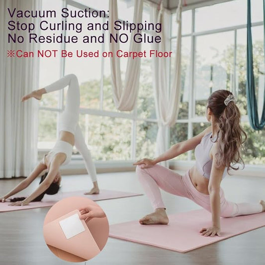 Rug Pad Gripper for Hardwood Floor Non-Slip Vacuum Tech Invisible Carpet Gripper Pads Self Adhesive Carpet Grips for Tile Washable Cuttable Rug Corner Grippers 4Pcs
