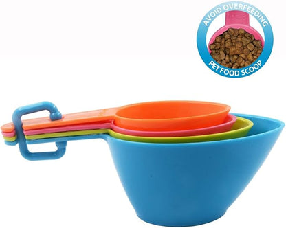 Pet Food Scoops Plastic Measuring Cups Set for Dog Cat and Bird Food, Set of 2