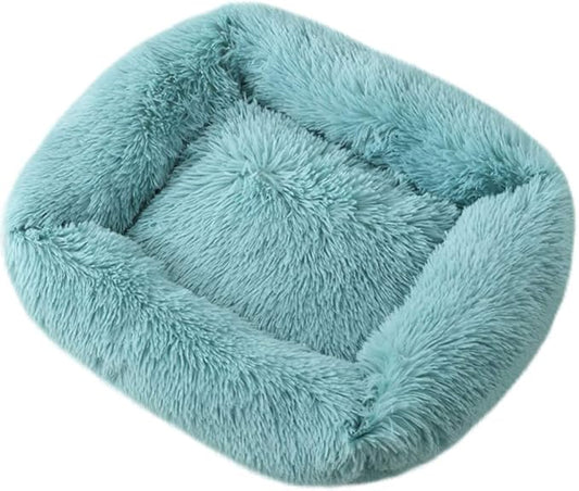 La La Pet® Donut Dog Cat Bed Cozy Cave Pet Bed Burrow Dog Bed Calming Cuddler Self-Warming Pet Bed Soft Plush Pet Cushion Improved Sleep for Cats Small Medium Dogs Blue XS