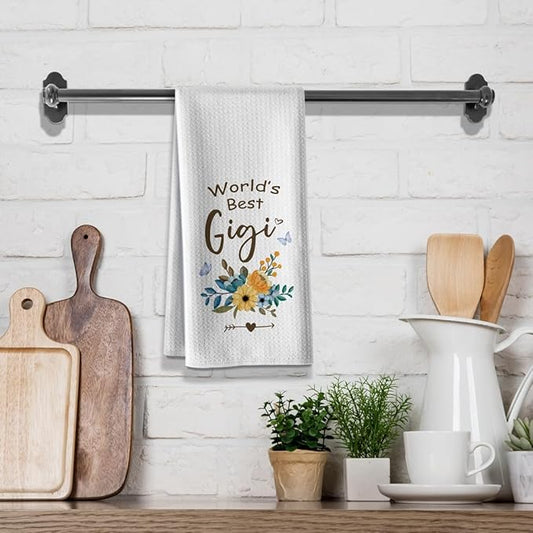 Kitchen Towels for Gigi- Funny Joked Hand Dish Kitchens DéCor, Absorbent Tea Towel,Gifts for Mimi Nana Grandmother On Birthday,Christmas,Mother's Day,Thanksgiving 16" x 24"