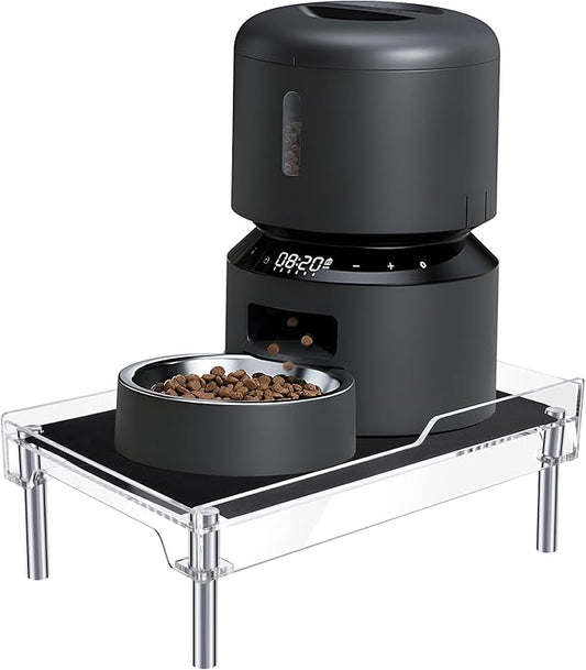 Beautyflier Raised Dog Feeder Stand Elevated Holder for Automatic Cat & Dog Feeders Pet Water Bowl Dispenser Stand Adjustable Fits Small Jugs Holds 5KG, Black (Holder ONLY)