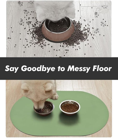 Absorbent Dog Food Mat-Dog Cat Mat for Food and Water Bowl, Quick Dry Pet Food Mat, No Stains Pet Feeding Pad, Cat Accessories Pet Supplies Mat for Messy Drinkers