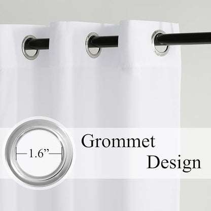 NICETOWN Long Pure White Sheer Curtains 132 inches Long 2 Panels, 52" Wide Grommet Window Curtains Drapes for Living Room Bedroom- Home Decoration Light Filtering Elegant Window Drapes
