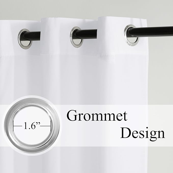 NICETOWN Non-See-Through Pure White Privacy Sheer Curtains 90 inches Long 2 Panels, 52" Wide Grommet Window Curtains Drapes for Living Room Bedroom- Home Decoration Light Filtering Elegant Drapes