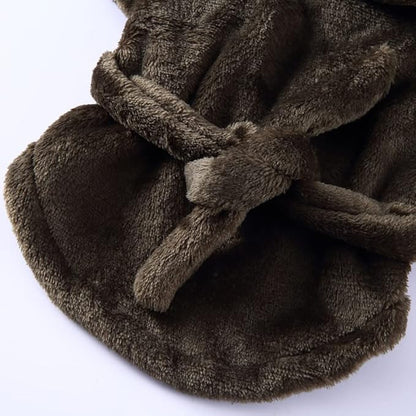 Dog Drying Robe Coat Super Absorbent Soft, Fast Drying Pet Dog Bathrobe Towel with Adjustable Waistbelt
