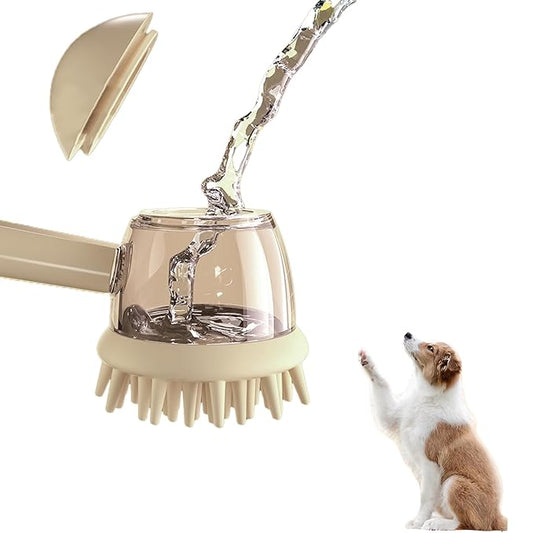 3 In One Pet Massaging Brush - Clean,Massage,Groom Comb - Silicone Comb Suppleness Brush ，Pet Friendly Wash Tools For Cats&Dogs (white)