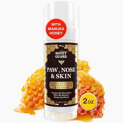 iHeartDogs Honey Guard Paw, Nose & Skin Dog Healing Balm - Manuka Honey, Tallow, Shea Butter & Mango Seed Oil - 2oz