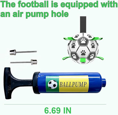 Dog Toys, Dog Soccer Ball with Straps for World Cup, Interactive Dog Balls for Small Medium Breed, Dog Birthday, Herding Ball, Durable Toy for Puppy Outdoor Play (6 Inch)