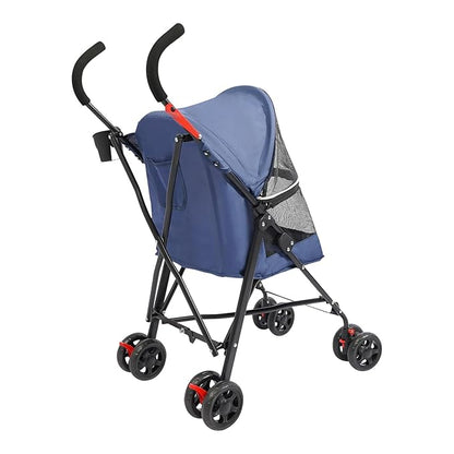 Pet Gear Travel Lite Plus Stroller,Compact Portable Jogger All Terrain Travel Pet Gear, Foldable Lightweight Durable Pet Stroller for Small To Medium Pets Dogs And Cats up to 15 pounds (Bule)