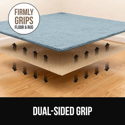GORILLA GRIP Premium Dual Sided Extra Thick Rug Gripper Pad for Hardwood Floors, Breathable Slip Resistant Pad Grips Under Carpet Area Rugs for Hard Surface Floor Protection, Easy Trim Mats, 2x3 Beige