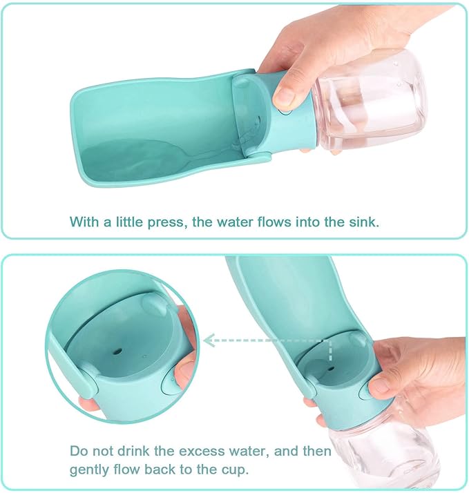 Portable Dog Water Bottle for Walking, Leak Proof Foldable Pet Water Bottles Dispenser Bowl Travel Drink Cup for Walking Hiking Traveling