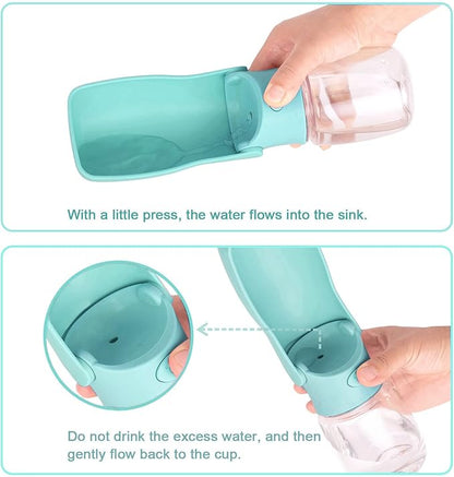 Portable Dog Water Bottle for Walking, Leak Proof Foldable Pet Water Bottles Dispenser Bowl Travel Drink Cup for Walking Hiking Traveling