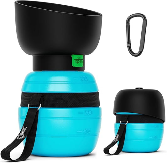 Pecute Portable Dog Water Bottle, 2 in 1 Cat Dog Travel Water Bottle Bowl Leakproof with Double Seal, BPA Free, Lightweight, Pet Small Animal Water Bottel Dispenser for Outdoor Walking Hiking Travels