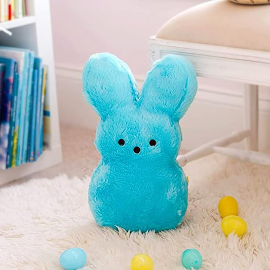 Animal Adventure | 15" Blue Shaggy Bunny Peeps Plush | Easter Basket Stuffed Animals for Kids | Marshmallow Candy | Huggable Ultra Soft Plushie Stuffers Buddy Toy | Collectable Gifts | Aged 3+