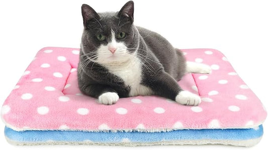 2 Pack Cat Blanket for Indoor Cats Ultra Soft and Warm Calming Cat Bed Fleece Pet Mat for Anxiety and Stress Washable Kitten Blanket